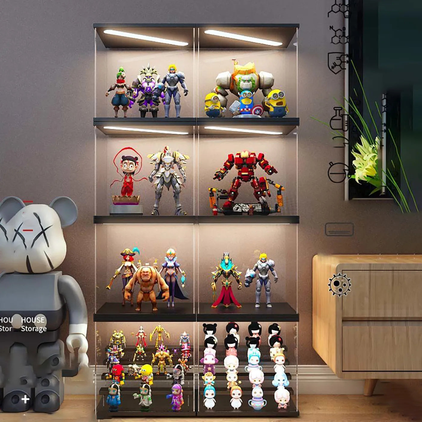 Buy SKADEAcrylic Display Case with Led Light 5 Level Stand, Clear Display  Case with Door, Countertop Acrylic Boxes for Display Action Figure Toy Doll  Collection Minifigure, Wood Dustproof Showcase Online at desertcartIsrael